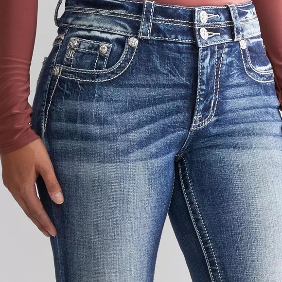 Miss Me Women's Curvy Straight Blue Jeans - Picture 2 of 8